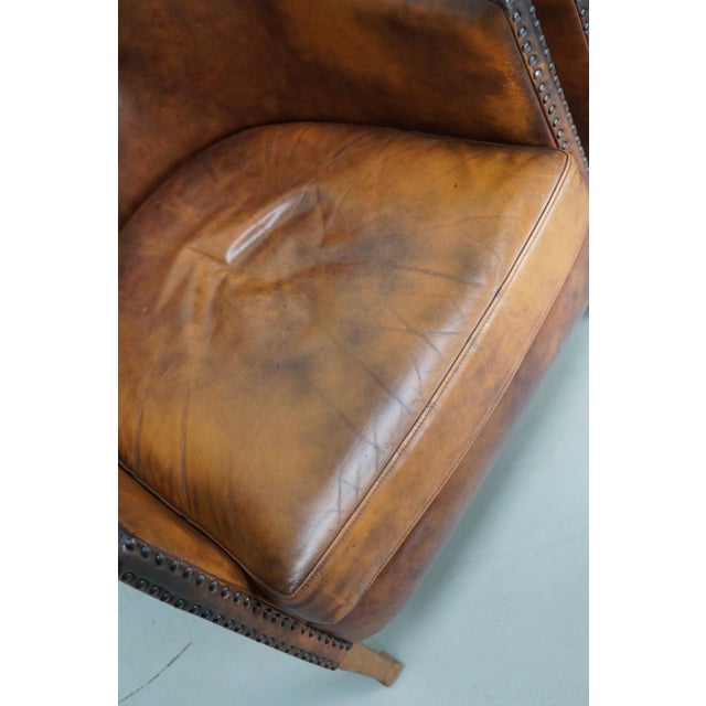 Vintage Dutch Cognac Colored Leather Club Chairs, 1970s, Set of 2 For Sale - Image 17 of 18
