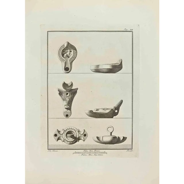 Still Life from "Antiquities of Herculaneum" is an etching on paper realized by Nicola Vanni in the 18th Century. Signed...