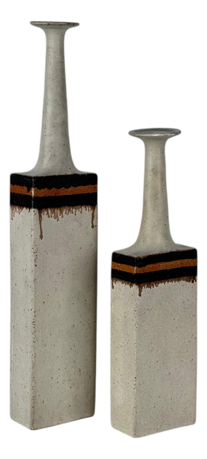 Vintage Italian Glazed Ceramic Vases by Bruno Gambone, 1970s, Set of 2