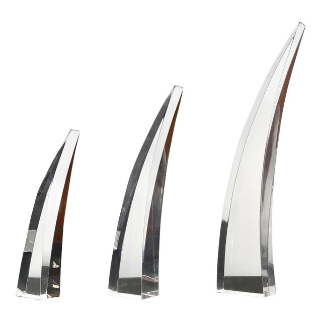 1960’s Mid-Century Modern Lucite Sculptures - Set of Three For Sale