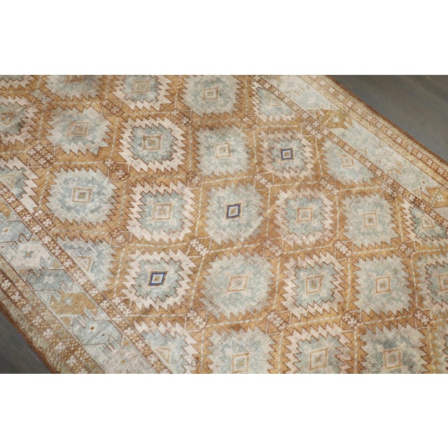 Brown Zabihi Collection Geometric Beshir Turkeman Gallery Size Rug For Sale - Image 8 of 11