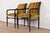 Jack Lenor Larsen Mid-Century Hollywood Regency Ebonized Faux Bamboo Armchairs With Jack Lenor Larsen Upholstery, Pair For Sale - Image 4 of 11