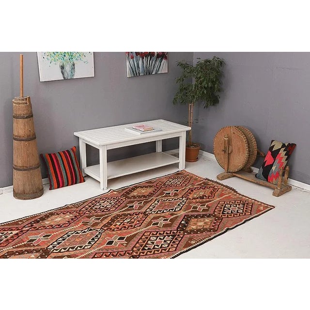 Vintage Turkish Kars Kilim Rug For Sale In Los Angeles - Image 6 of 7