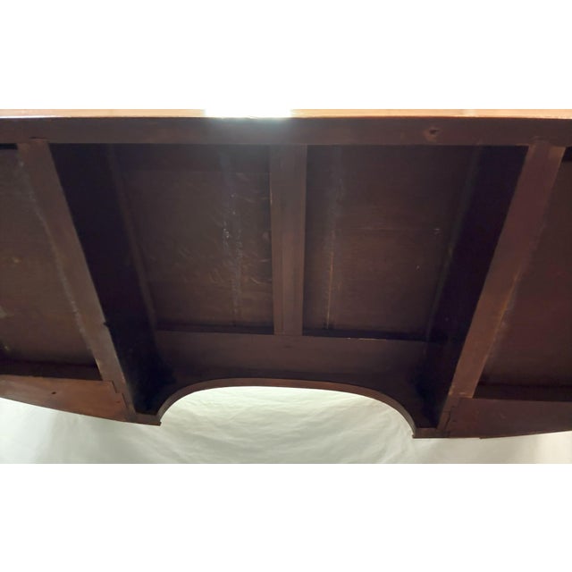 Early 1900's James Shoolbred & Co. Sheraton Revival Inlaid Mahogany Writing Desk on Casters For Sale - Image 15 of 18