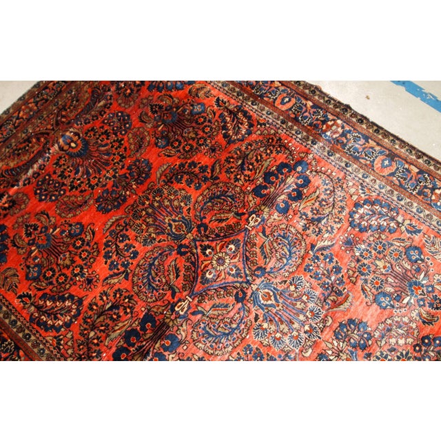 Persian 1920s, Handmade Antique Persian Sarouk Rug 4' X 6.4' For Sale - Image 3 of 7