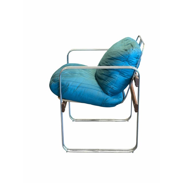 1960s Vintage Chrome Lounge Chairs Set of Four For Sale - Image 5 of 7