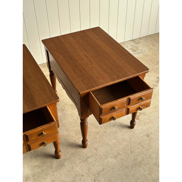 Vintage Mersman Scalloped Maple End Tables, Pair For Sale - Image 11 of 17