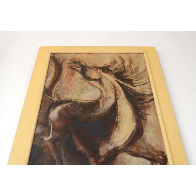 1960s Modernist Horse Painting, Framed For Sale - Image 11 of 13