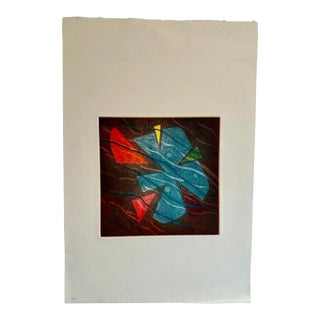 Mid-Century Modern Abstract Etching Aquatint - Arnold Grossman, Ed. 3/30 - Arches For Sale