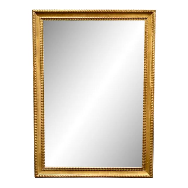 19th Century French Transitional Carved and Giltwood Reeded Mirror For Sale