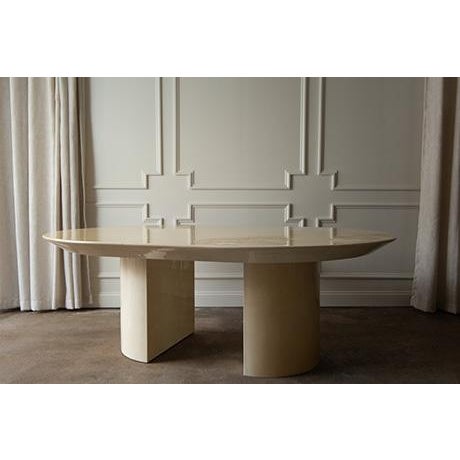 1980s Attributed to Karl Springer Knife Edge Goat Skin Dining Table For Sale - Image 16 of 16