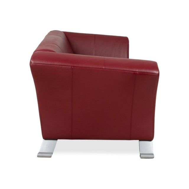 Red 322 Leather Two-Seater Red Sofa by Rolf Benz For Sale - Image 8 of 11