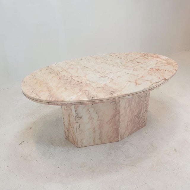 Stone Italian Oval Marble Coffee Table, 1970s For Sale - Image 7 of 18