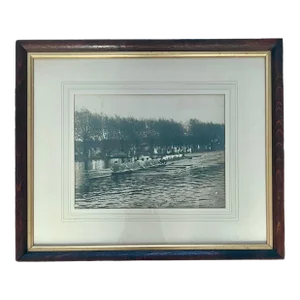 Vintage Framed Photograph of Rowers