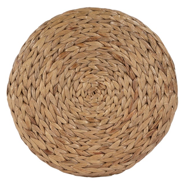 2020s Tobias 24 in. Seat Height Round Rattan Backless Counter Stool, Natural Hyacinth For Sale - Image 5 of 6
