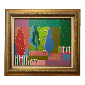 Framed Vintage Original Abstract Landscape Painting