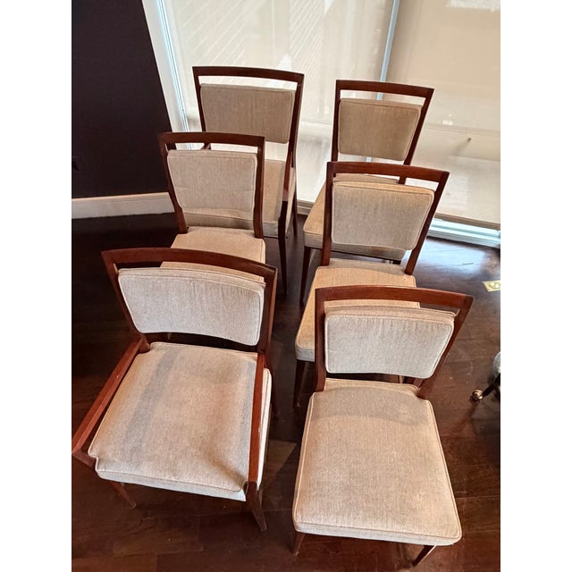 Paul McCobb Paul McCobb. Mahogany Framed Set of 6 Iconic Vintage Dining Chairs. For Sale - Image 4 of 5