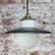 Vintage Black Enamel, Opaline Glass, Porcelain & Brass Pendant Lamp For Sale - Image 6 of 7