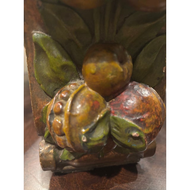 Ready to Hang Antique Late 19th Century Barbola-Style Fruit Motif Decorative Corbel / Architectural Ornament – 9” For Sale - Image 16 of 18