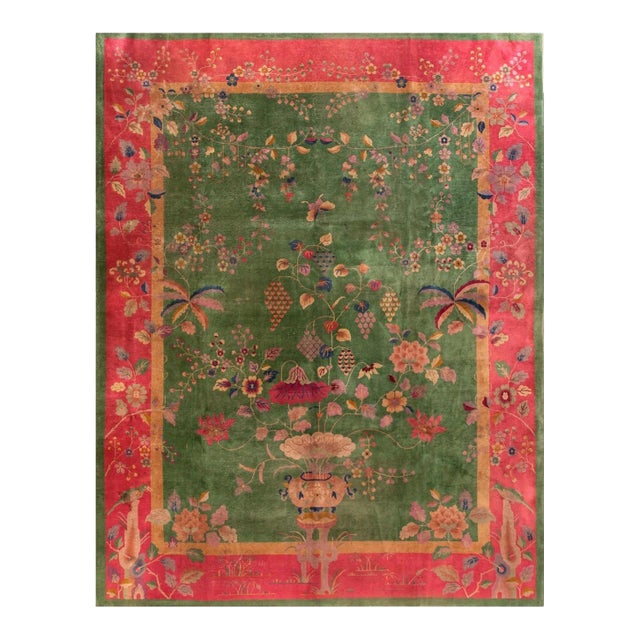 1920s Chinese Art Deco Carpet ( 8'10" x 11'6" - 270 x 350 ) For Sale