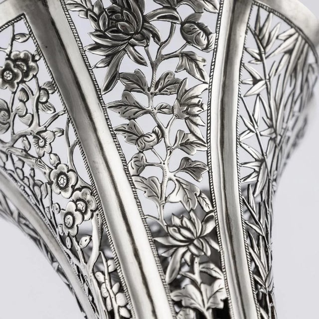 Silver Antique Chinese Solid Silver Dragon Epergne from Hung Chong & Co, 1890s For Sale - Image 8 of 13