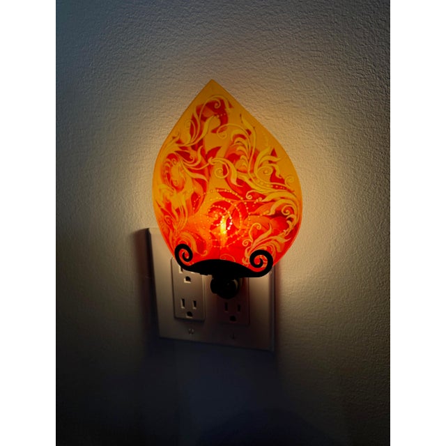 Glass Ulla Darni Signed. Night Light " Swing" For Sale - Image 7 of 13
