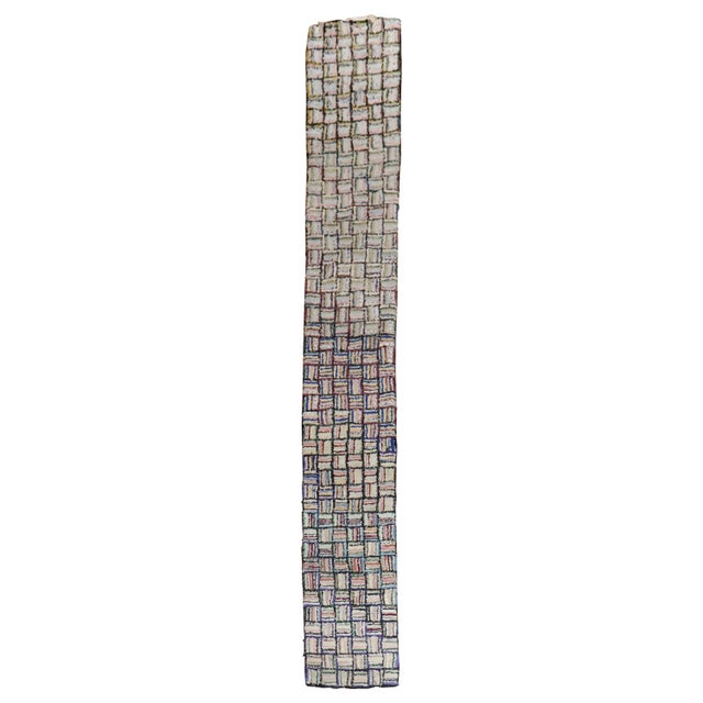 Textile Skinny Vintage American Hooked Runner - 1'6" x 11'7" For Sale - Image 7 of 18