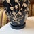 Navy Impasto Table Lamp With Hand Sculpted Floral Relief, Vintage For Sale - Image 11 of 12