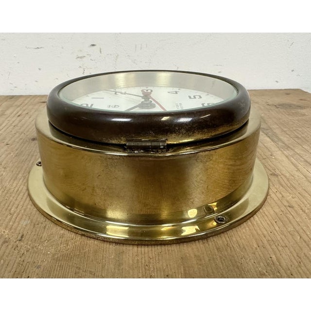 Vintage German Brass Ships Clock from Philips, 1970s For Sale - Image 11 of 15
