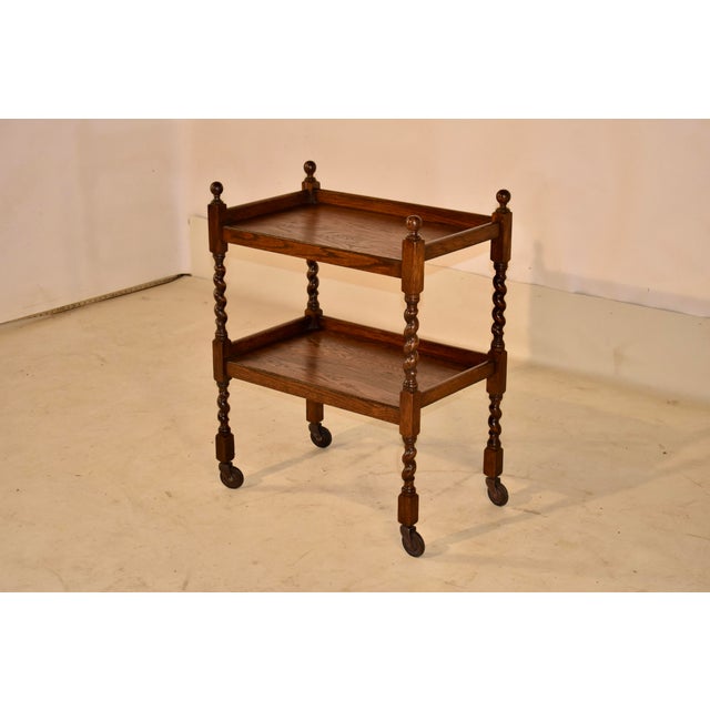 1900 - 1909 Edwardian Oak Bar Cart From England, Circa 1900 For Sale - Image 5 of 9