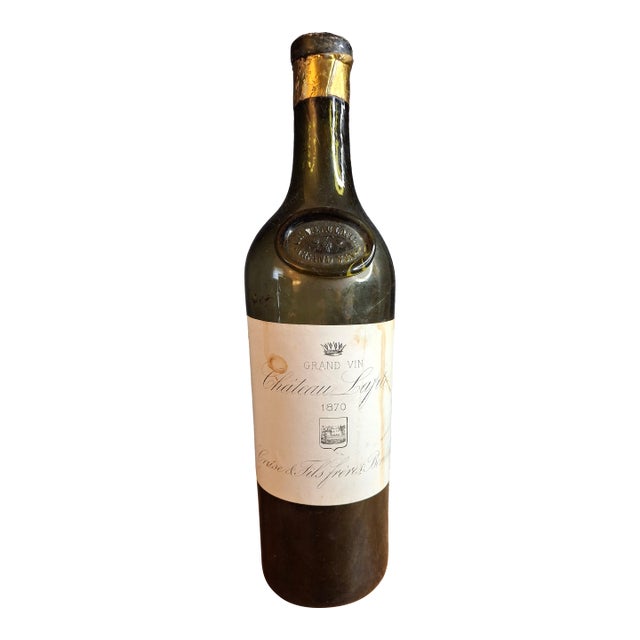 Collectible Empty Mouton Bottle | Dark Glass | Authentic Vintage Patina For Sale