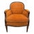 Mid-Century Hollywood Regency Bergère Armchair in Tangerine For Sale