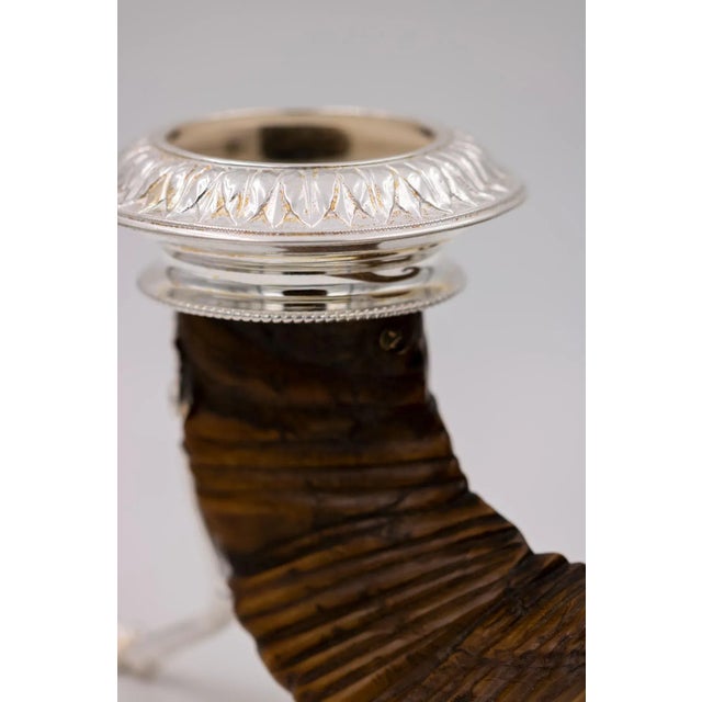 Silver Scottish Rams Horn and Silver Candle Holder, Mid-19th Century For Sale - Image 8 of 9