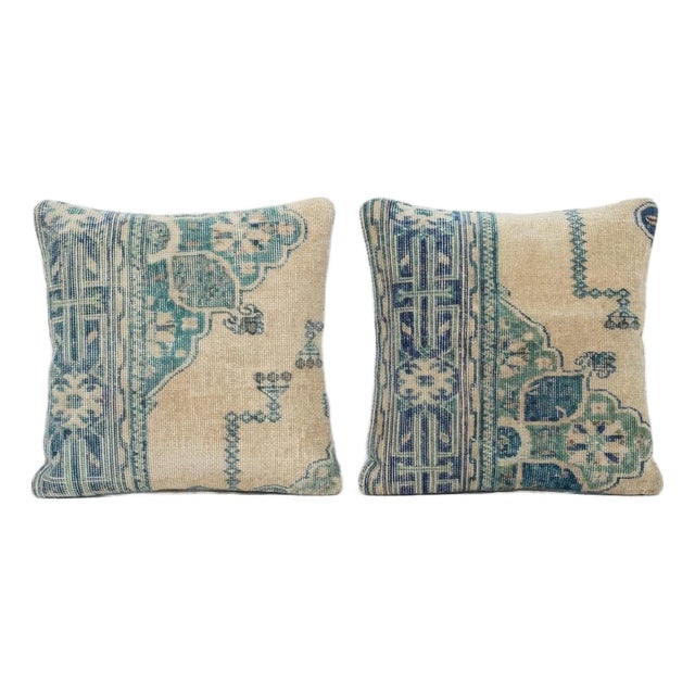 Bohemian Turkish Rug Pillow Cover 20'' X 20'' - Set of Two For Sale