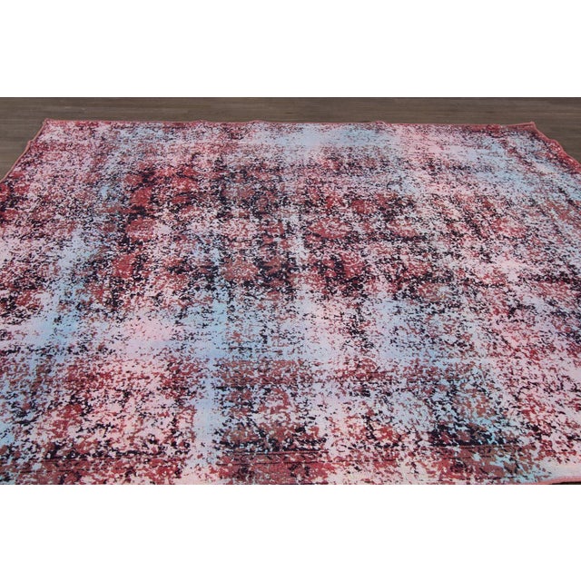 Abstract Mid 20th Century Vintage Overdyed Rug For Sale - Image 3 of 6