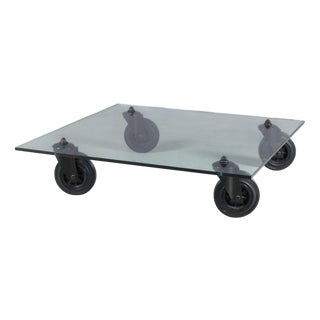Tavolo con Ruote / Table with Wheels by Gae Aulenti for Fontana Arte, Italy, 1980s For Sale