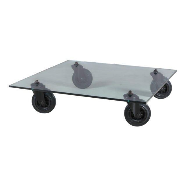 Tavolo con Ruote / Table with Wheels by Gae Aulenti for Fontana Arte, Italy, 1980s For Sale