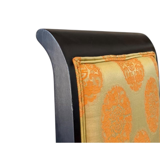 Mid-20th Century Asian Modern Dining Chairs in Satin Black Lacquer - Set of 6 For Sale In Atlanta - Image 6 of 11