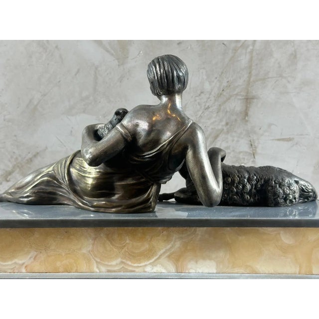 Beige Ruffony, Art Nouveau Figure, 1925, Regula on Marble For Sale - Image 8 of 8
