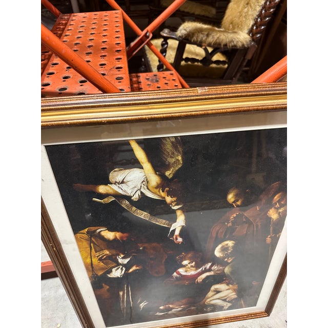 1970s Framed Reproduction Print of Nativity With Saint Frances and Saint Lawrence in Wooden Frame For Sale In Atlanta - Image 6 of 6