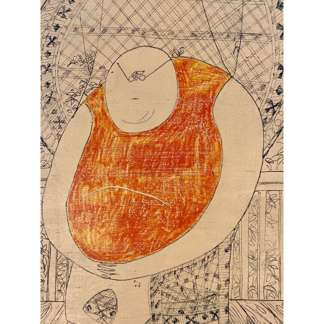 Mid 20th Century Mid Century Modernist Portrait Painting by Tallon For Sale - Image 5 of 5