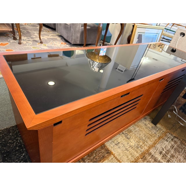 Bdi Novia Glass + Wood Media Cabinet For Sale - Image 11 of 12