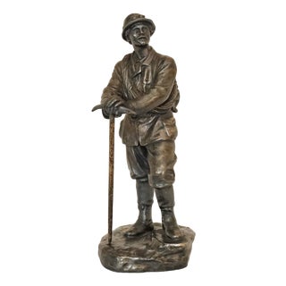 Art Deco Metal Wandersmann Figurine, 1923 For Sale