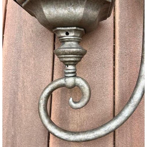 Exterior Wall Light in Distressed Pewter For Sale - Image 9 of 16