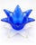 Mid-Century Modern Vintage Cobalt Blue Sculptural Art Glass Flower Bowl For Sale - Image 3 of 4