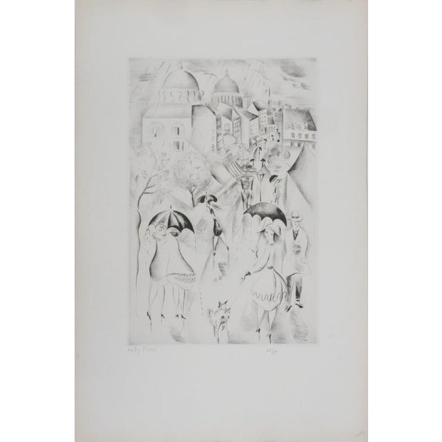 Mily Possoz, In the Rain, Original Signed Engraving For Sale - Image 11 of 11