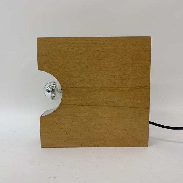 Wood Mid-Century Solid Wood Block Table Lamp, 1970s For Sale - Image 7 of 15