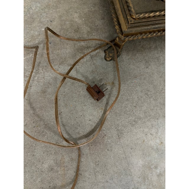 Vintage Italian Renaissance Revival Gilt-Metal and Iron Floor Lanterns — Matching Pair, 76 Inches Tall For Sale - Image 6 of 11