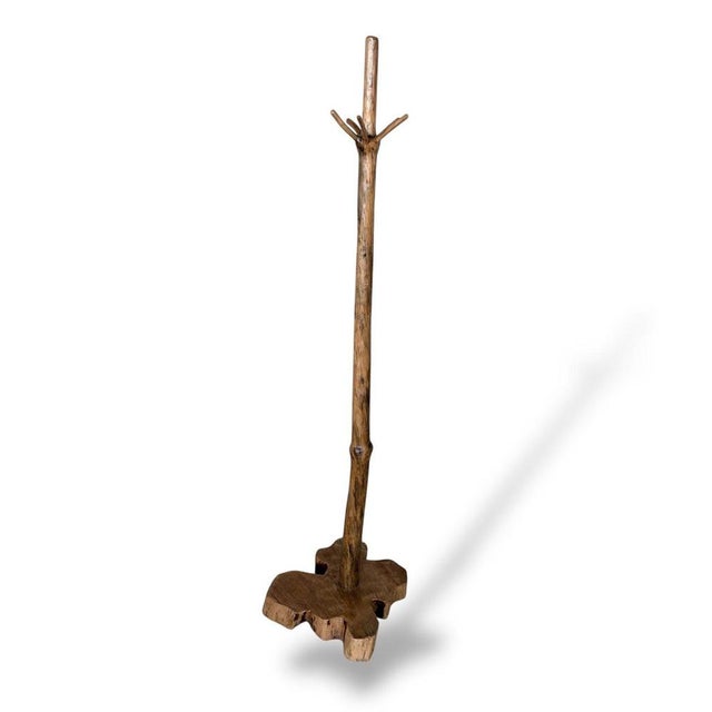 Rustic Live Edge Wood Coat Stand For Sale - Image 6 of 8