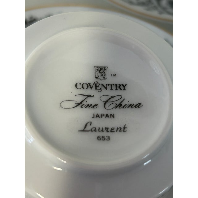 1970s Vintage Coventry Fine China Japan Laurent 653 Cups & Sauces S-4 For Sale - Image 5 of 5